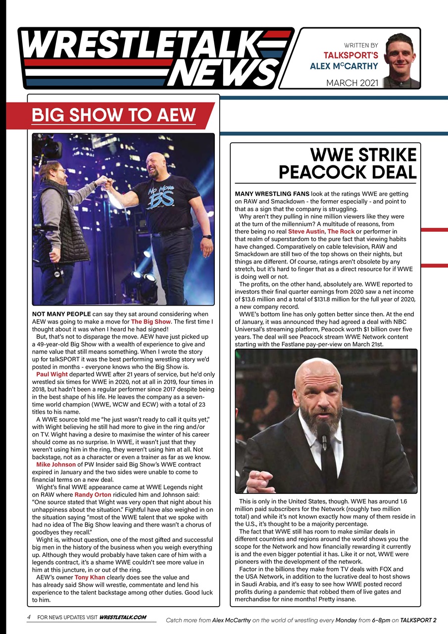 Wrestletalk Magazine Preview Pages