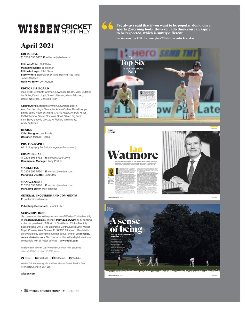 Wisden Cricket Monthly Preview Pages