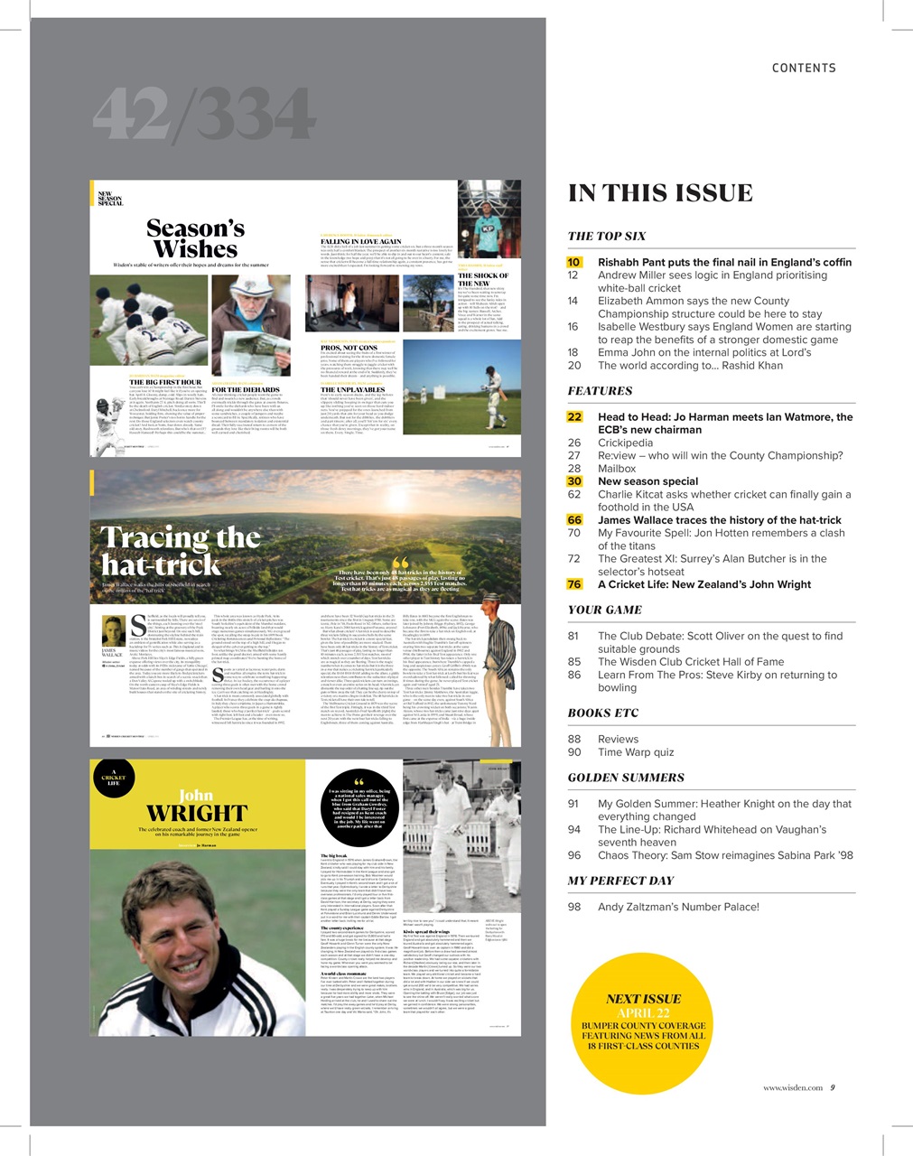 Wisden Cricket Monthly Preview Pages