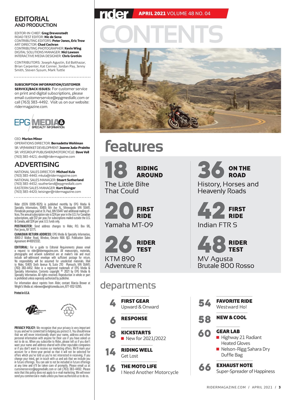 Rider Magazine Preview Pages