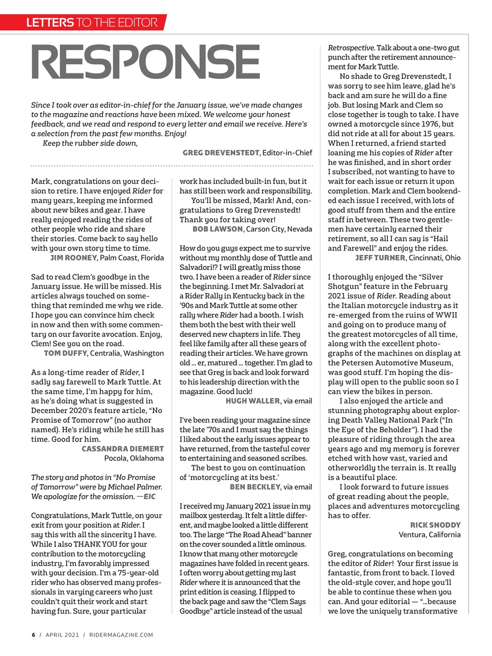 Rider Magazine Preview Pages