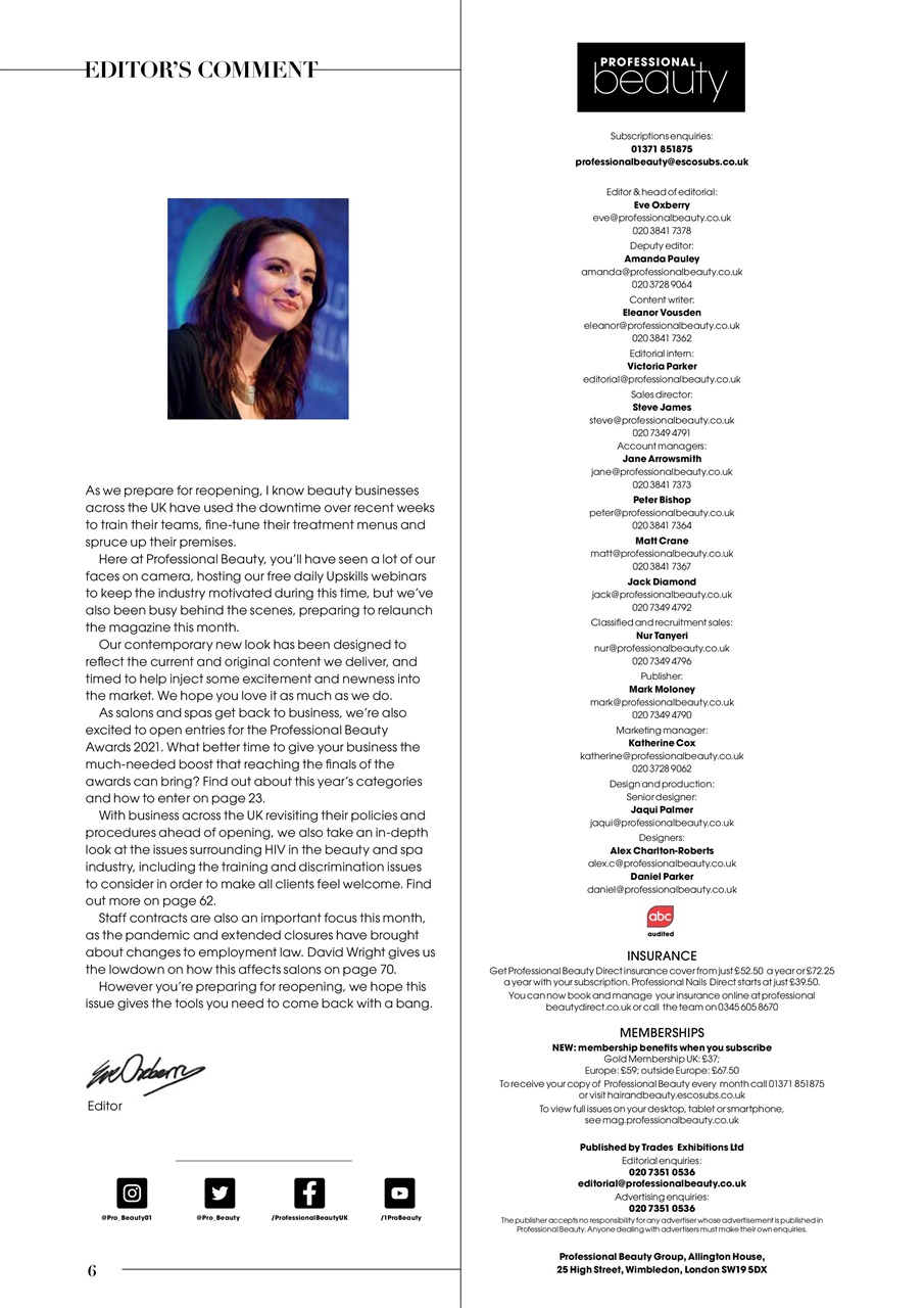 Professional Beauty Preview Pages