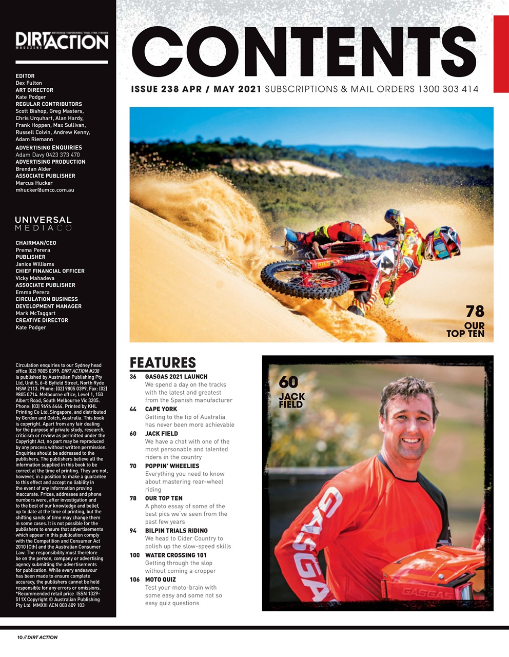 Dirt Action Preview Pages