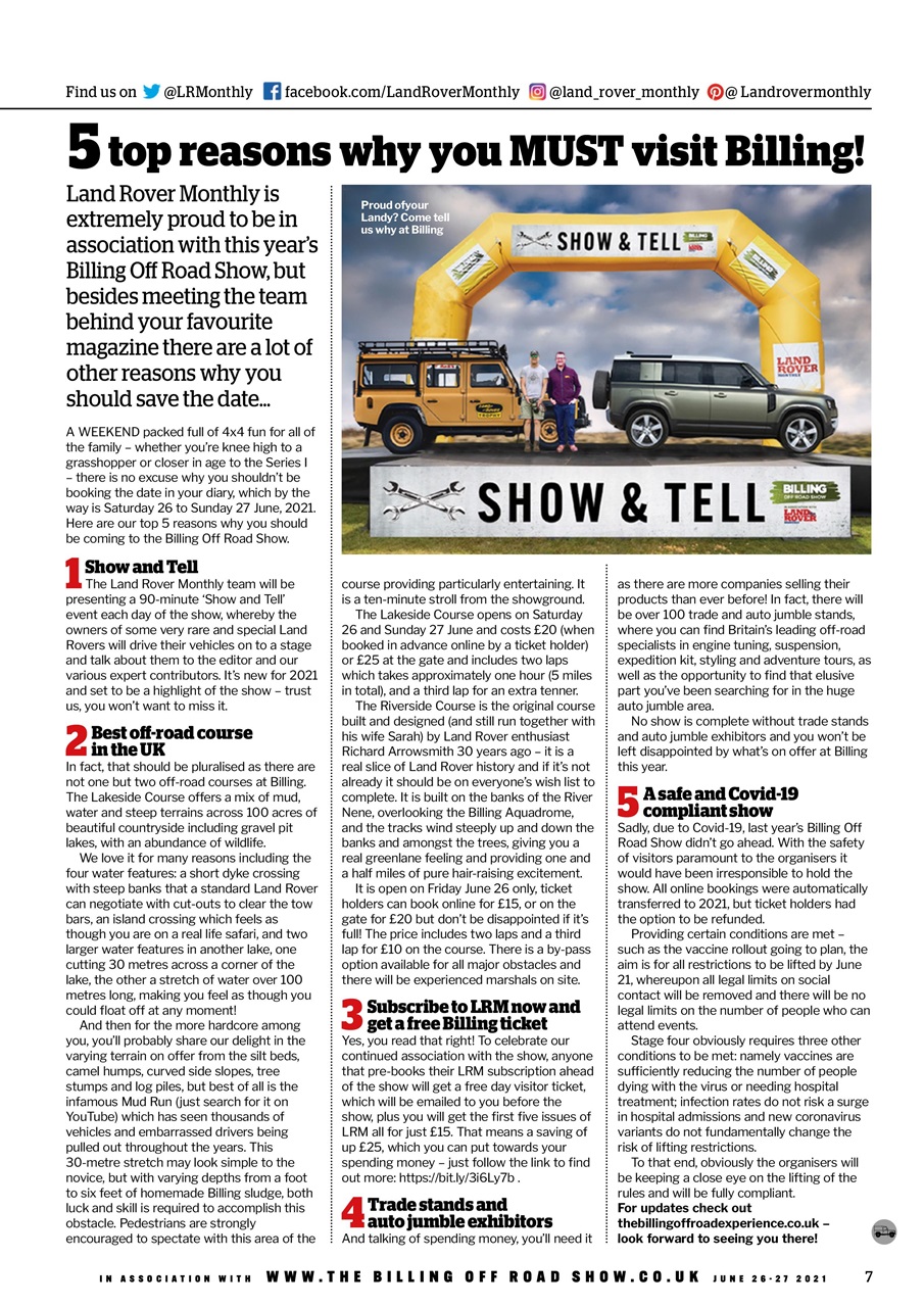 Land Rover Monthly Preview Pages