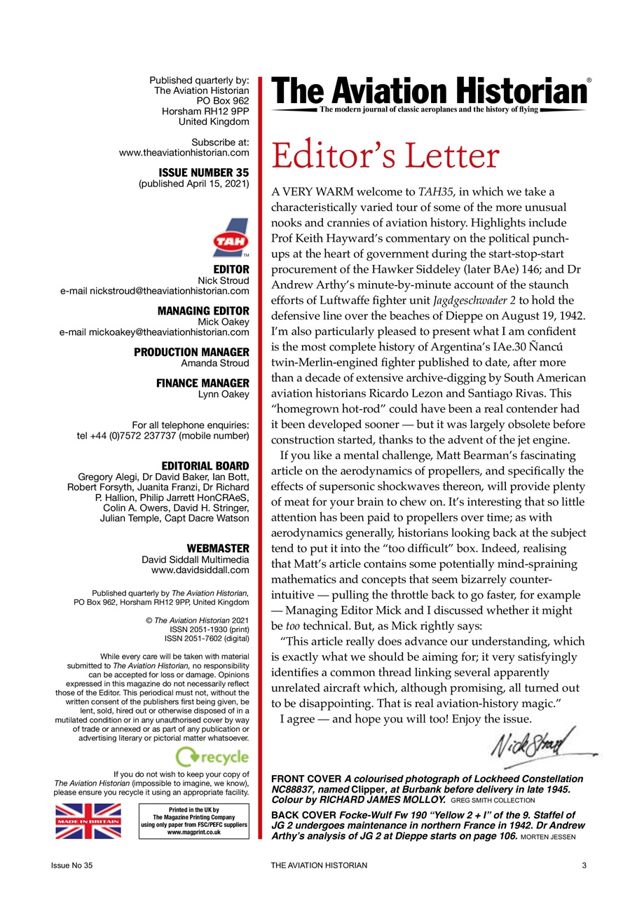 The Aviation Historian Magazine Preview Pages