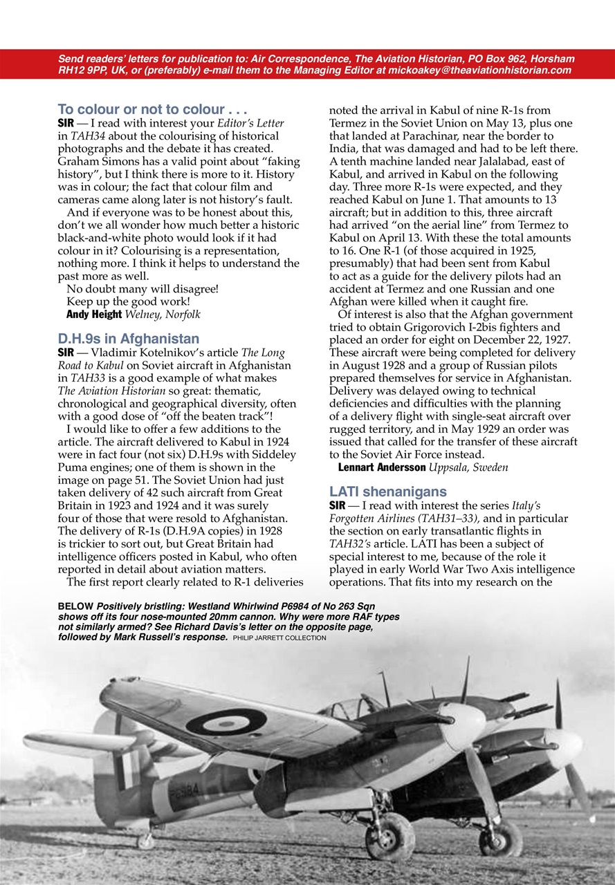The Aviation Historian Magazine Preview Pages