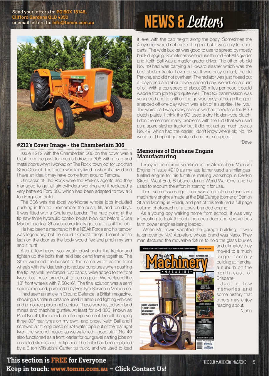 The Old Machinery Magazine Preview Pages