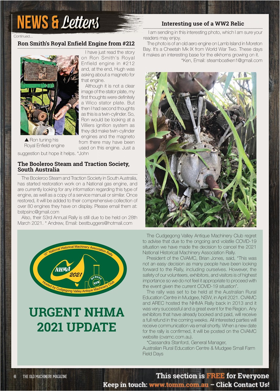 The Old Machinery Magazine Preview Pages