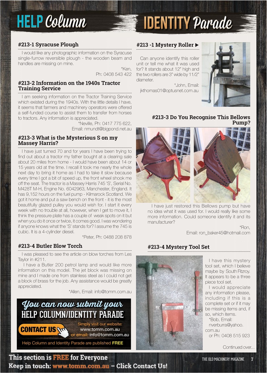 The Old Machinery Magazine Preview Pages