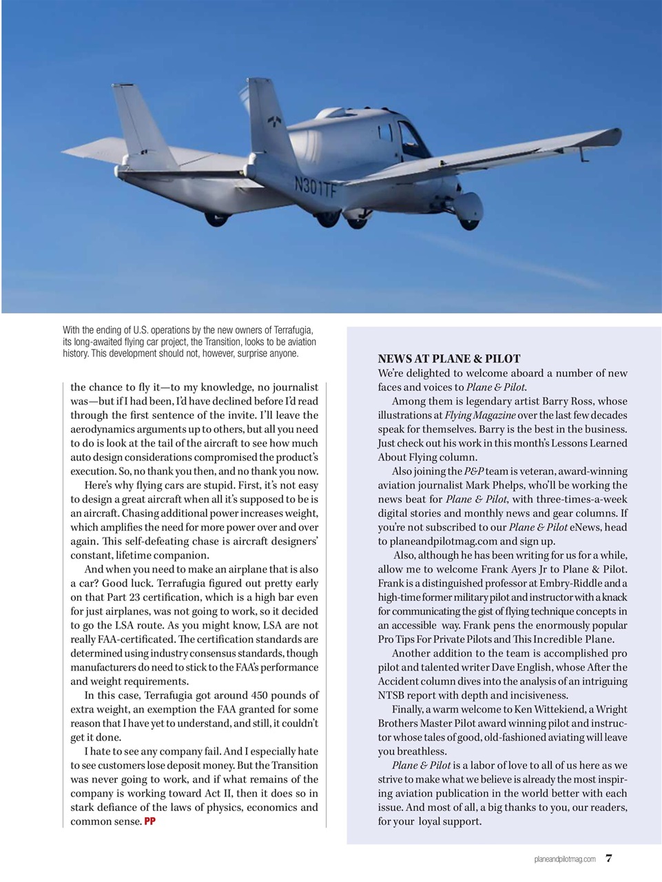 Plane & Pilot Preview Pages