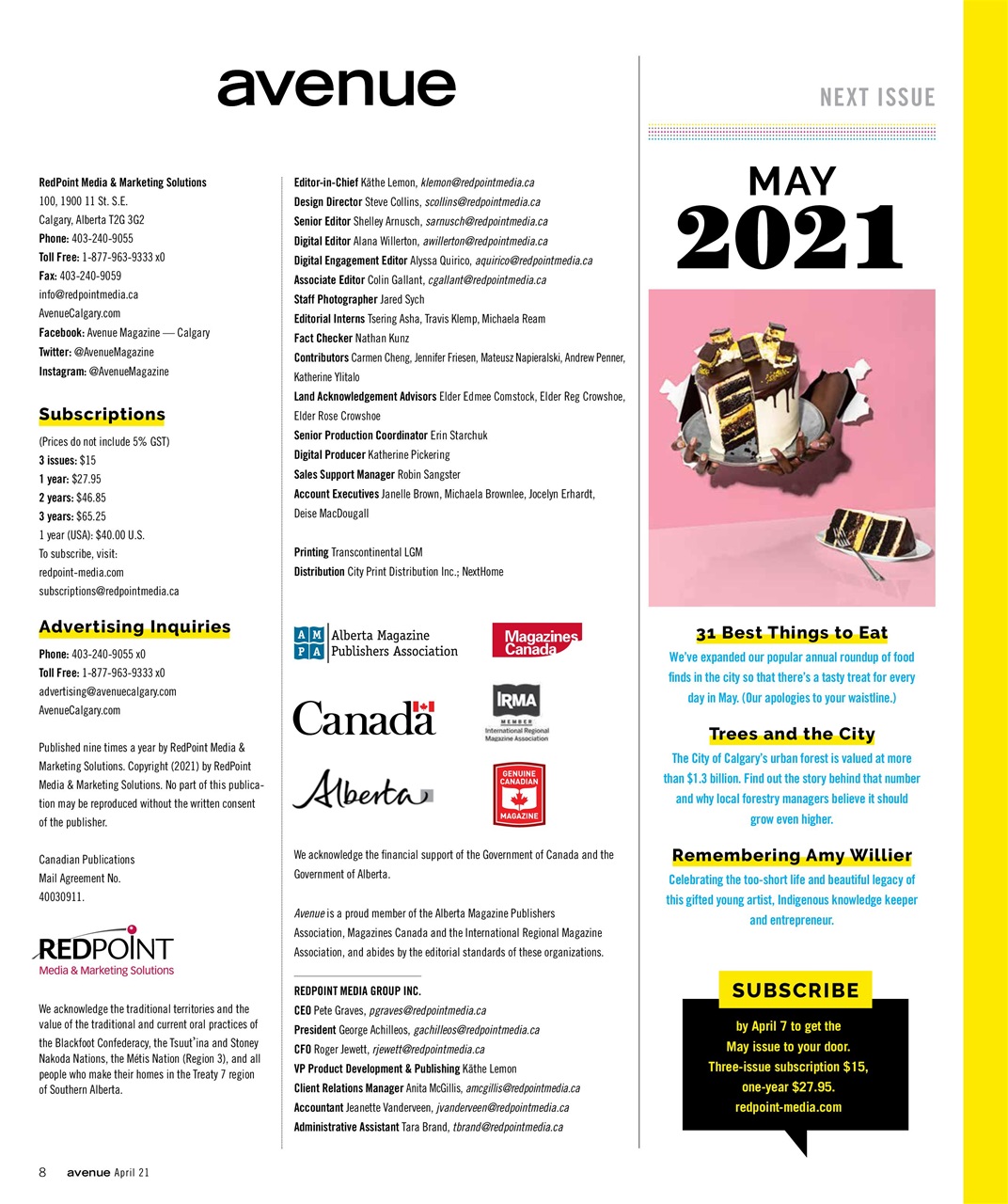 Avenue Calgary Preview Pages