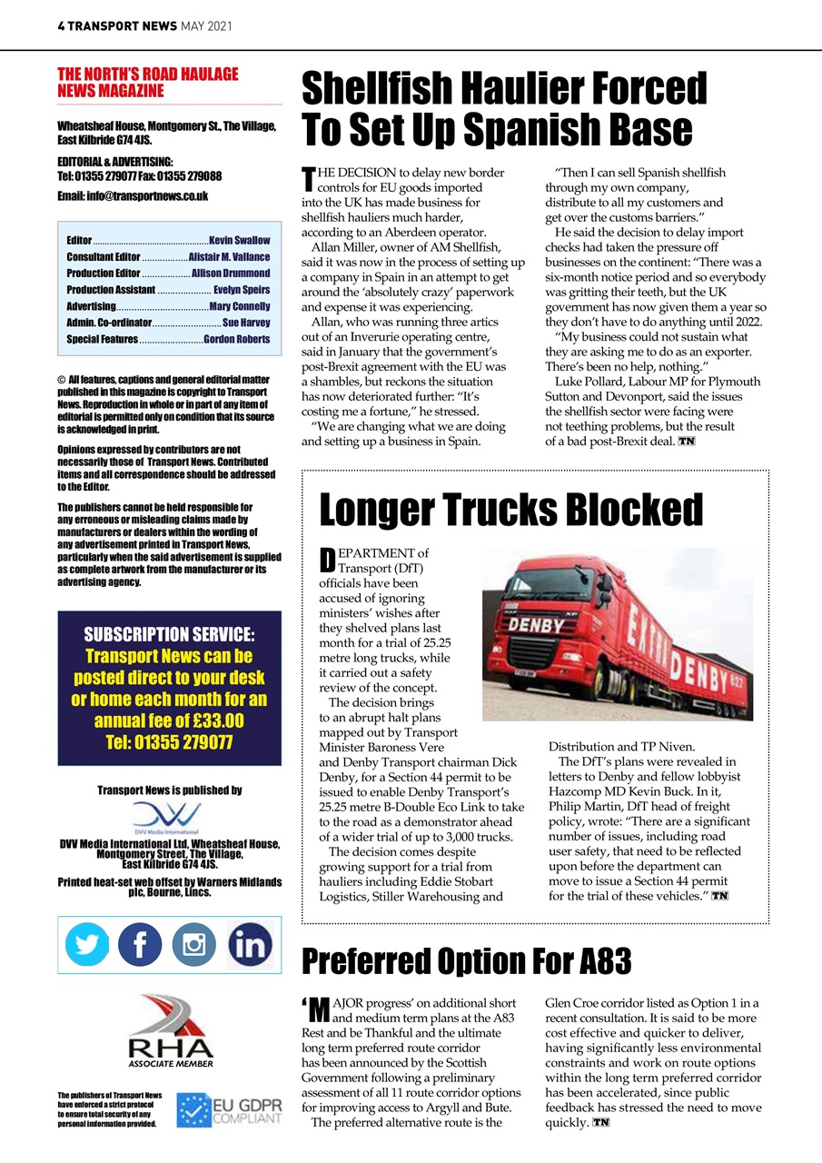 Transport News Preview Pages