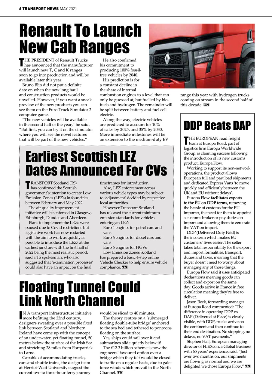 Transport News Preview Pages