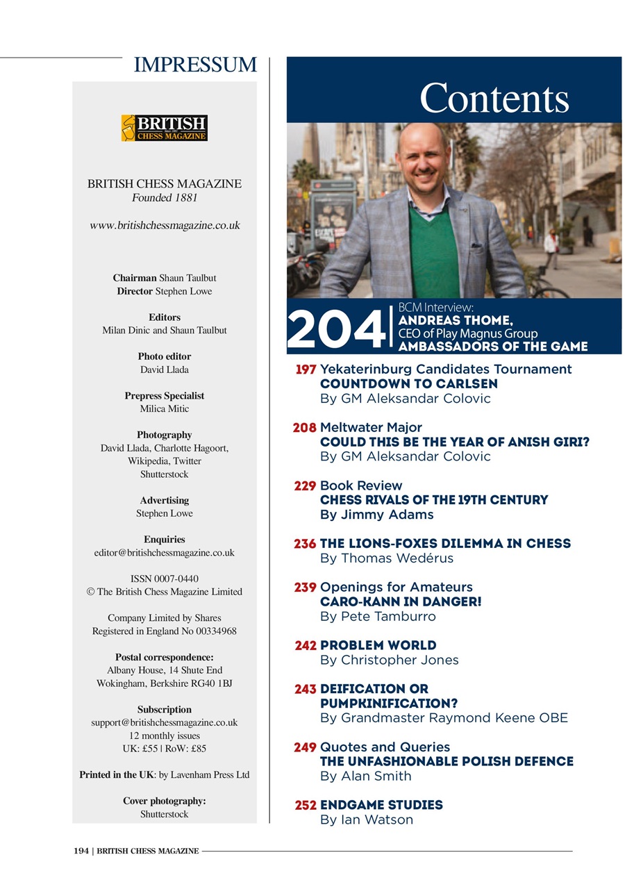 British Chess Magazine Preview Pages