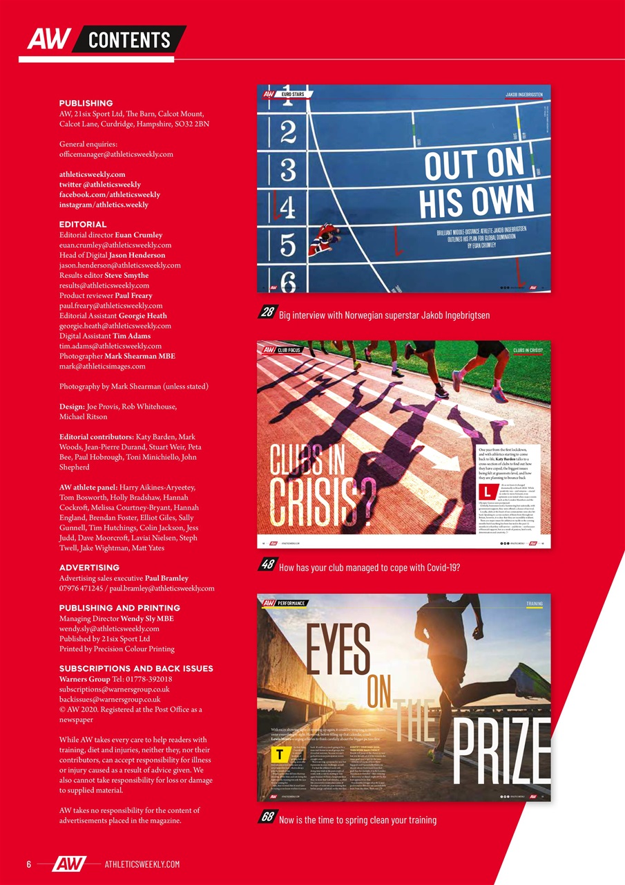 AW – Athletics Weekly Magazine Preview Pages