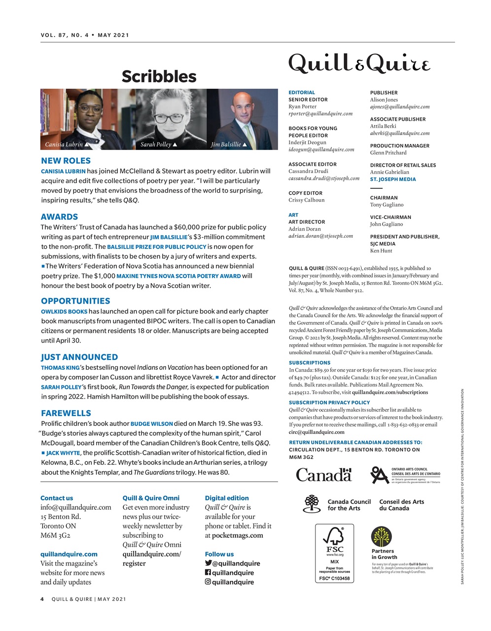 Quill & Quire Preview Pages