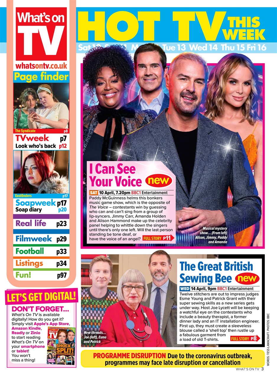 What's on TV Preview Pages