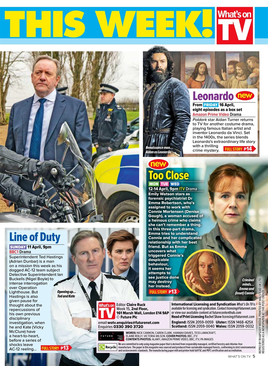 What's on TV Preview Pages