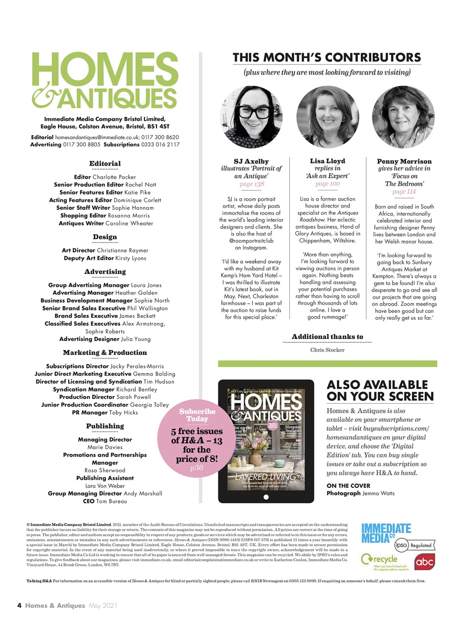 Homes & Antiques Magazine Preview Pages