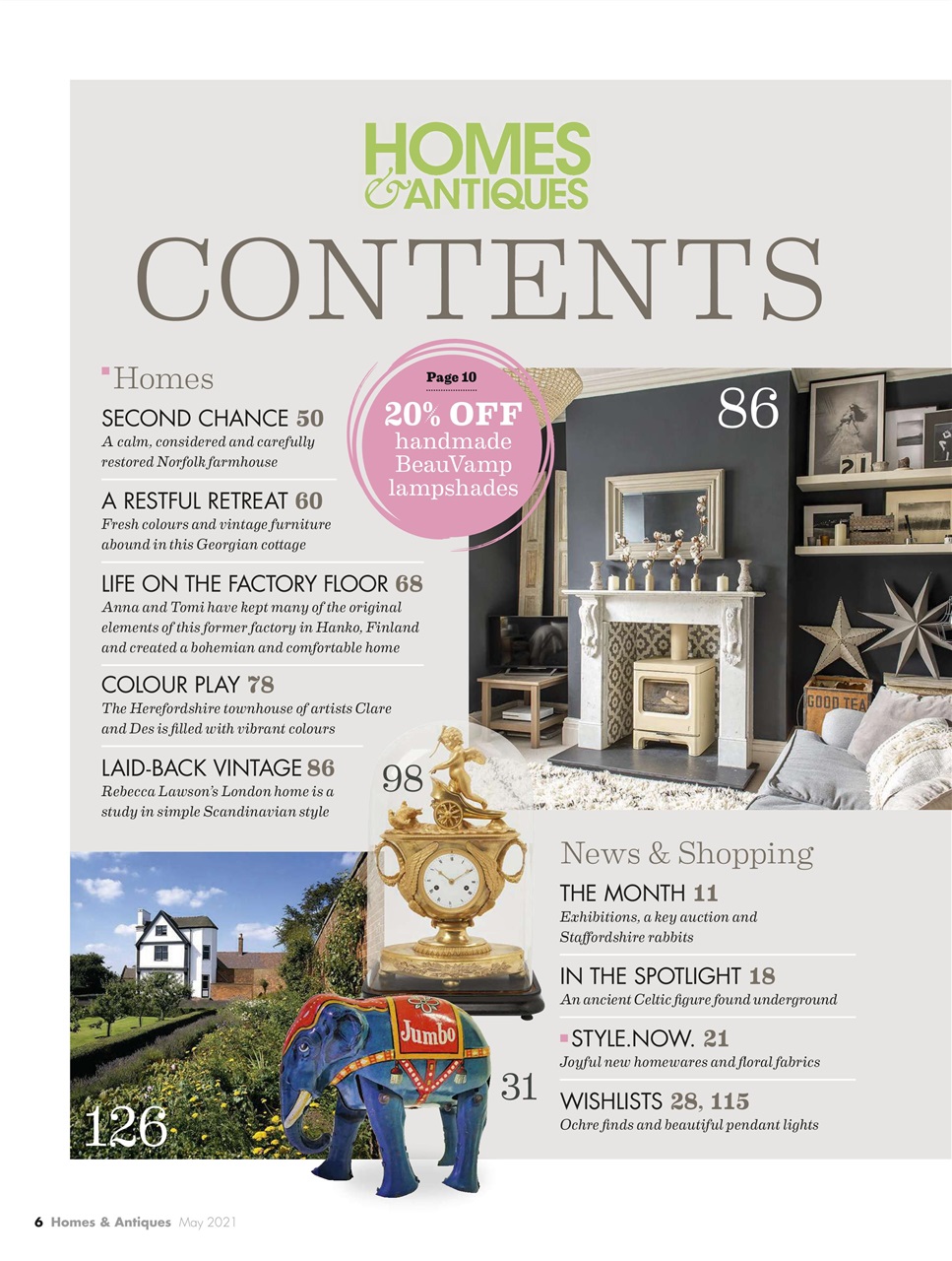 Homes & Antiques Magazine Preview Pages