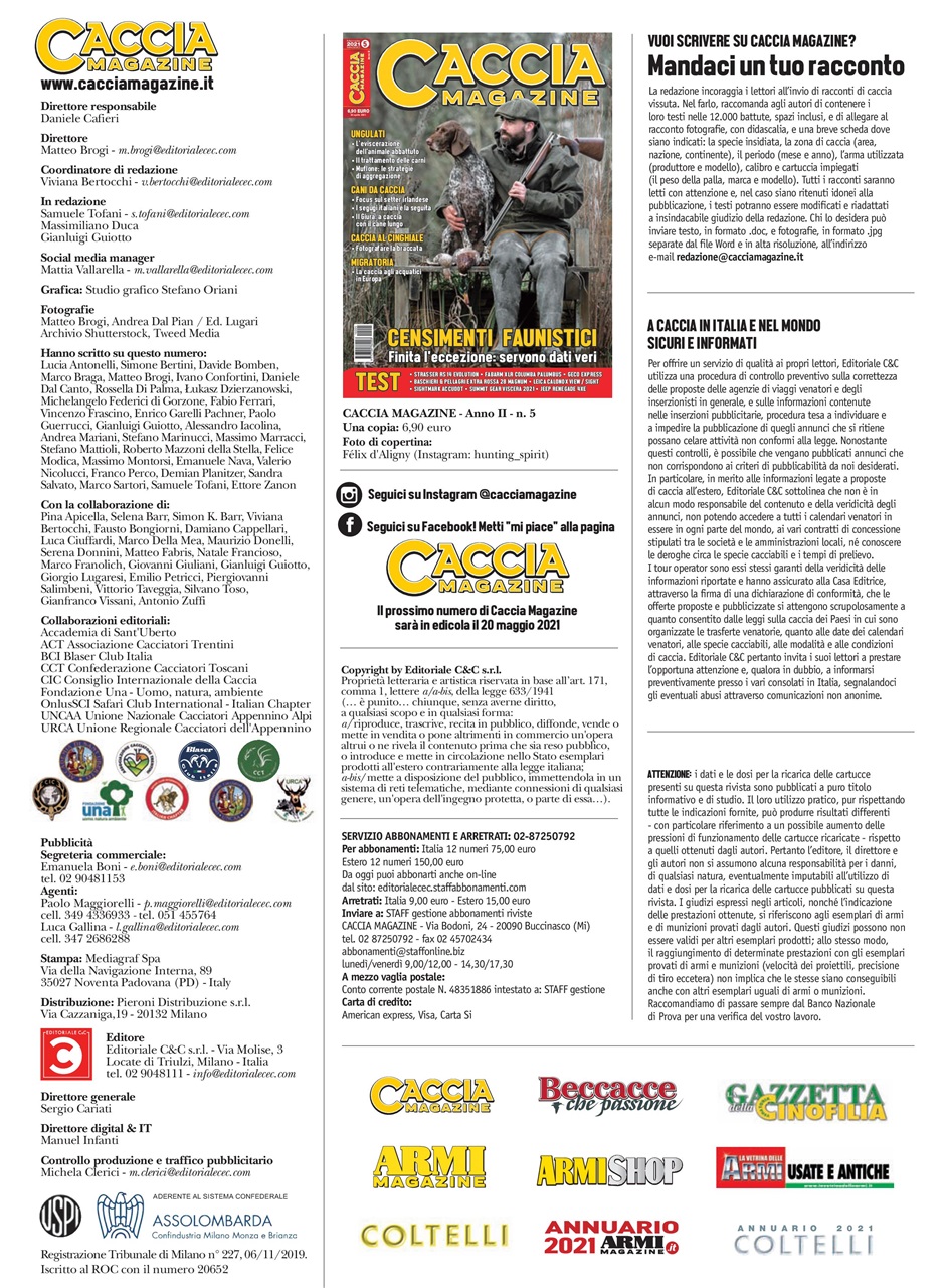 Caccia Magazine Preview Pages