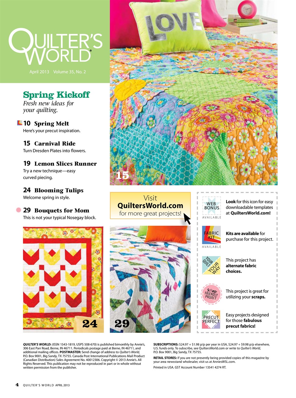 Quilter's World Preview Pages