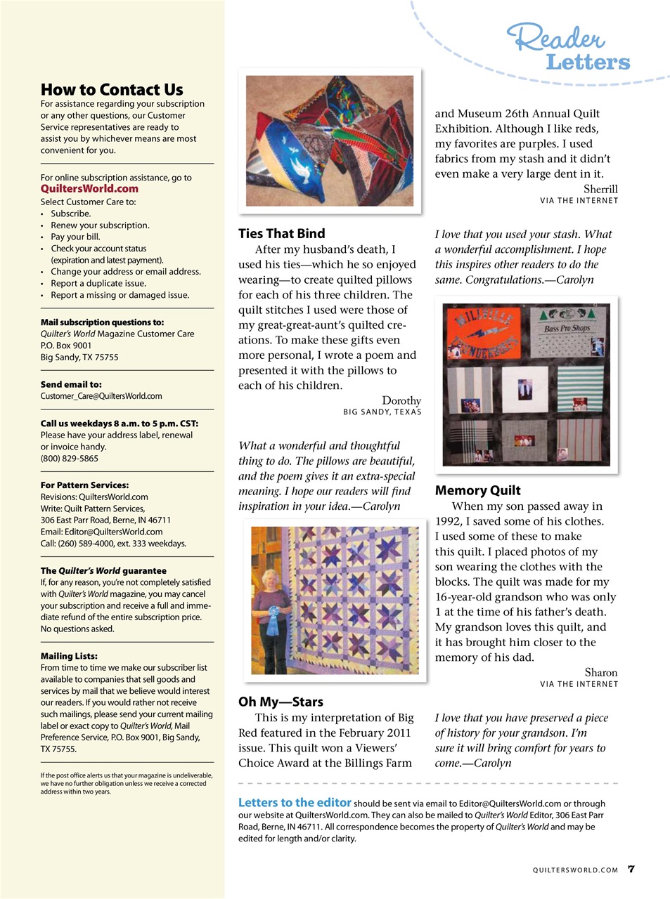 Quilter's World Preview Pages