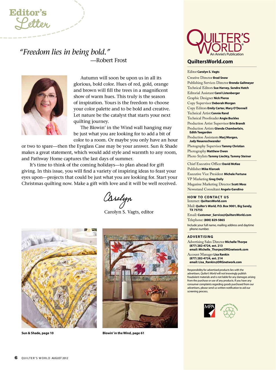 Quilter's World Preview Pages