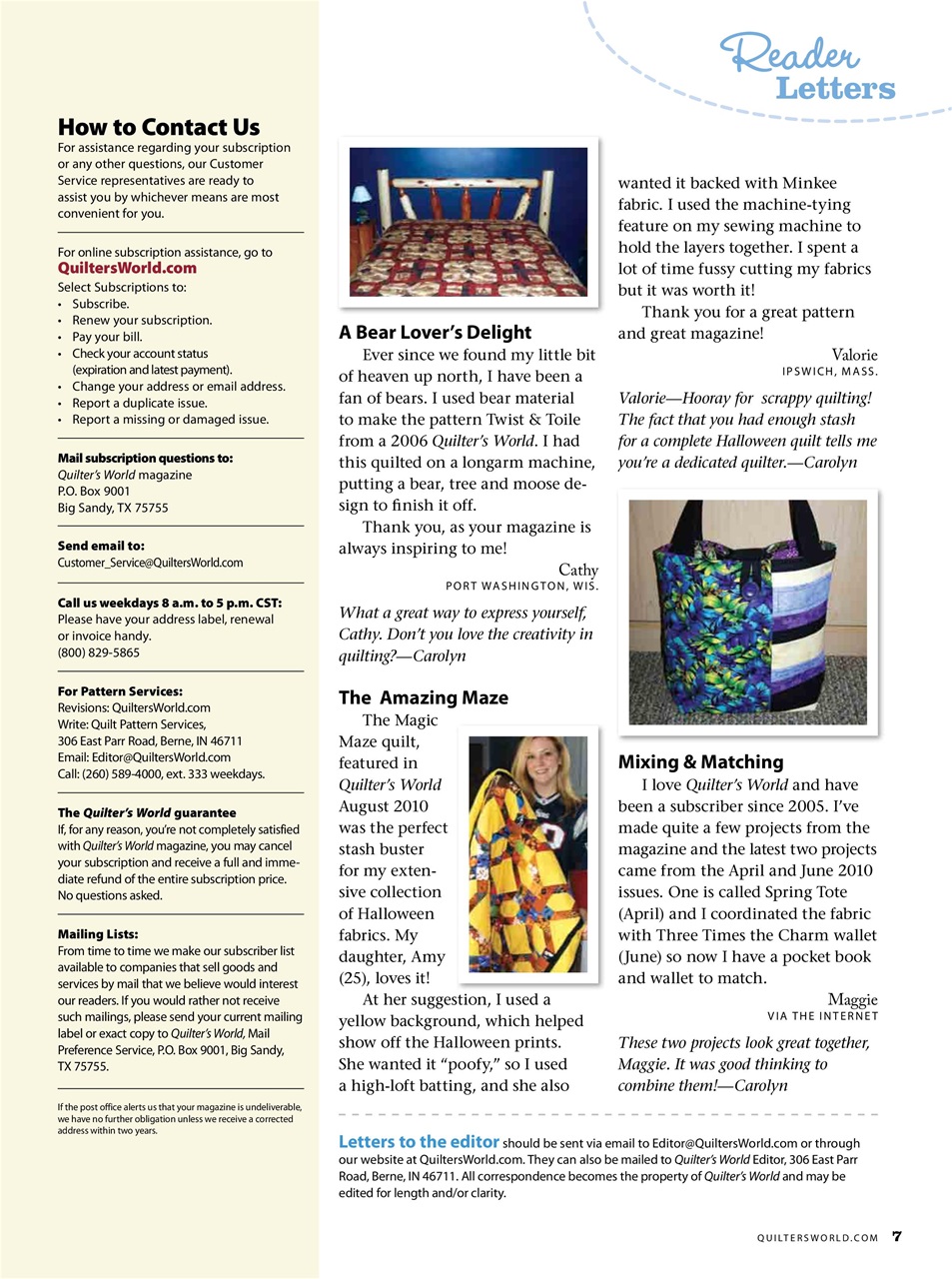 Quilter's World Preview Pages