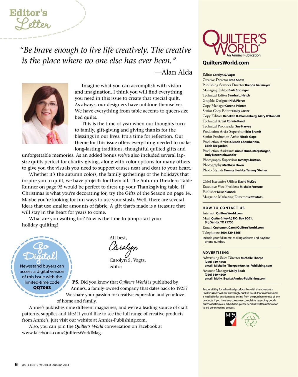 Quilter's World Preview Pages