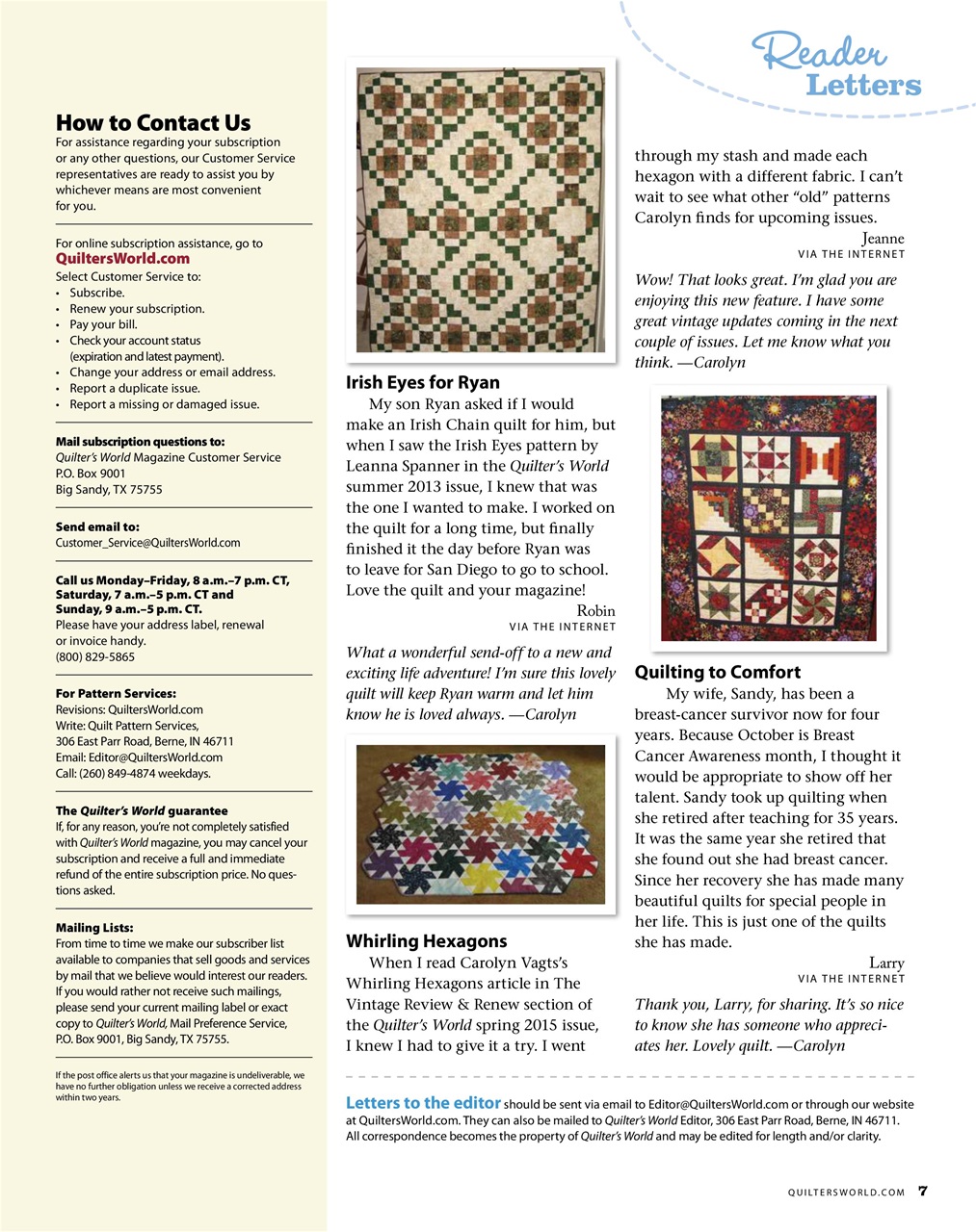 Quilter's World Preview Pages