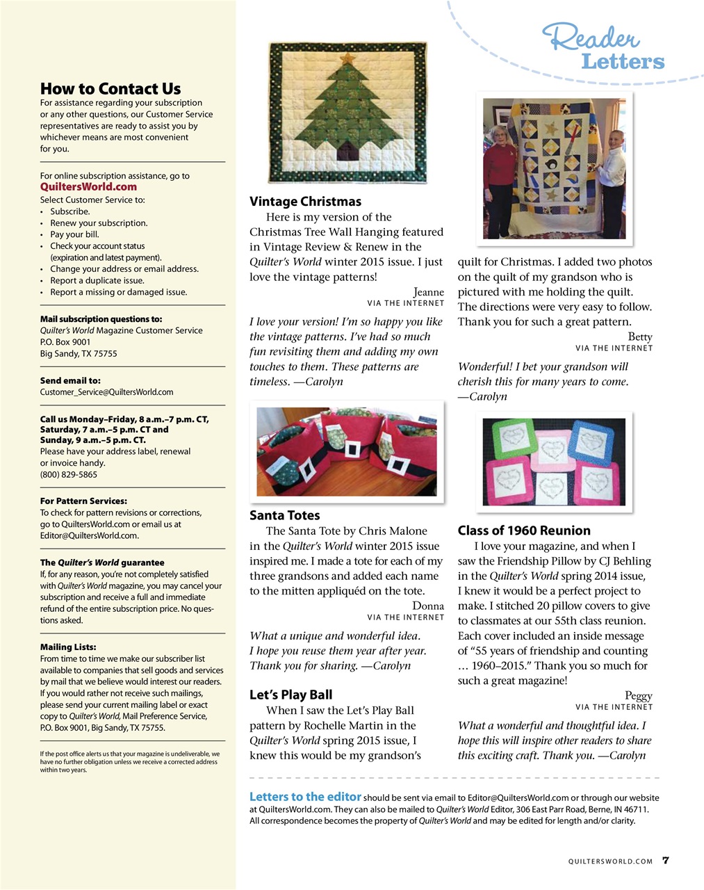 Quilter's World Preview Pages