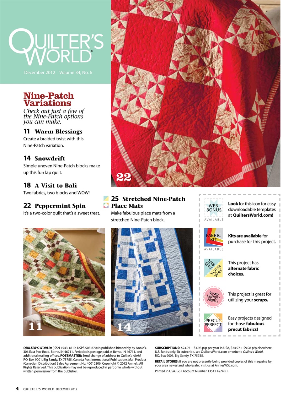 Quilter's World Preview Pages