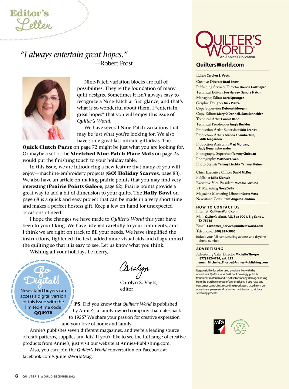 Quilter's World Preview Pages