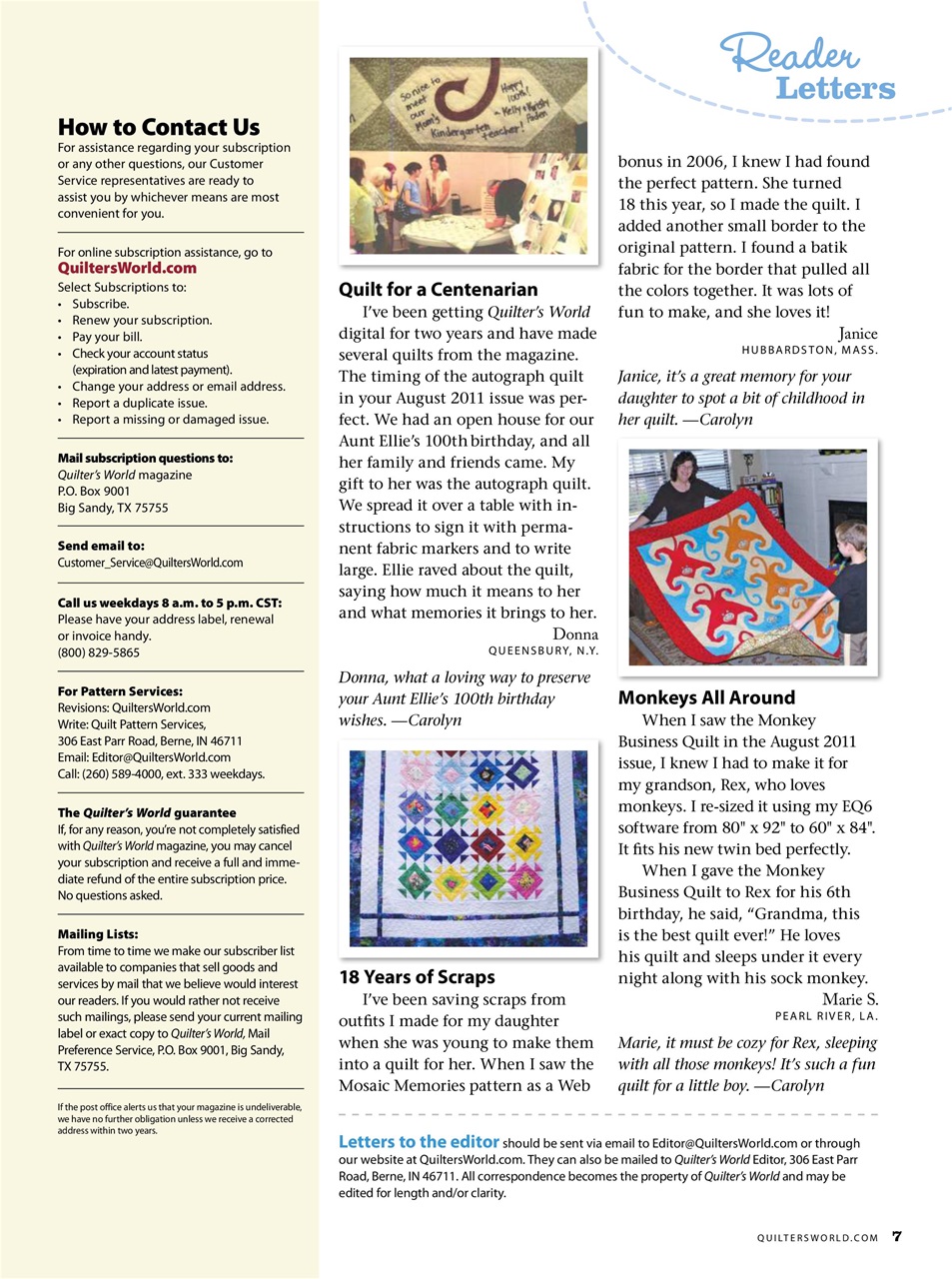 Quilter's World Preview Pages