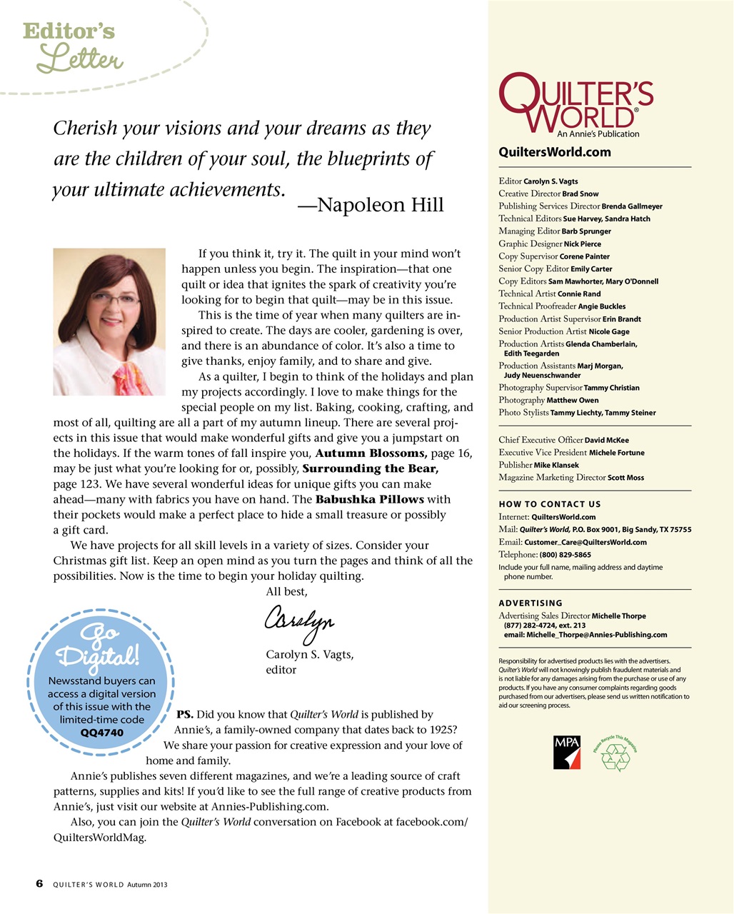 Quilter's World Preview Pages