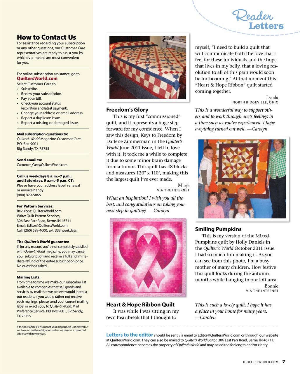 Quilter's World Preview Pages