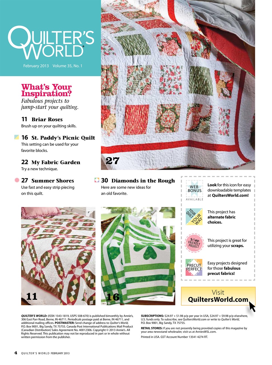 Quilter's World Preview Pages