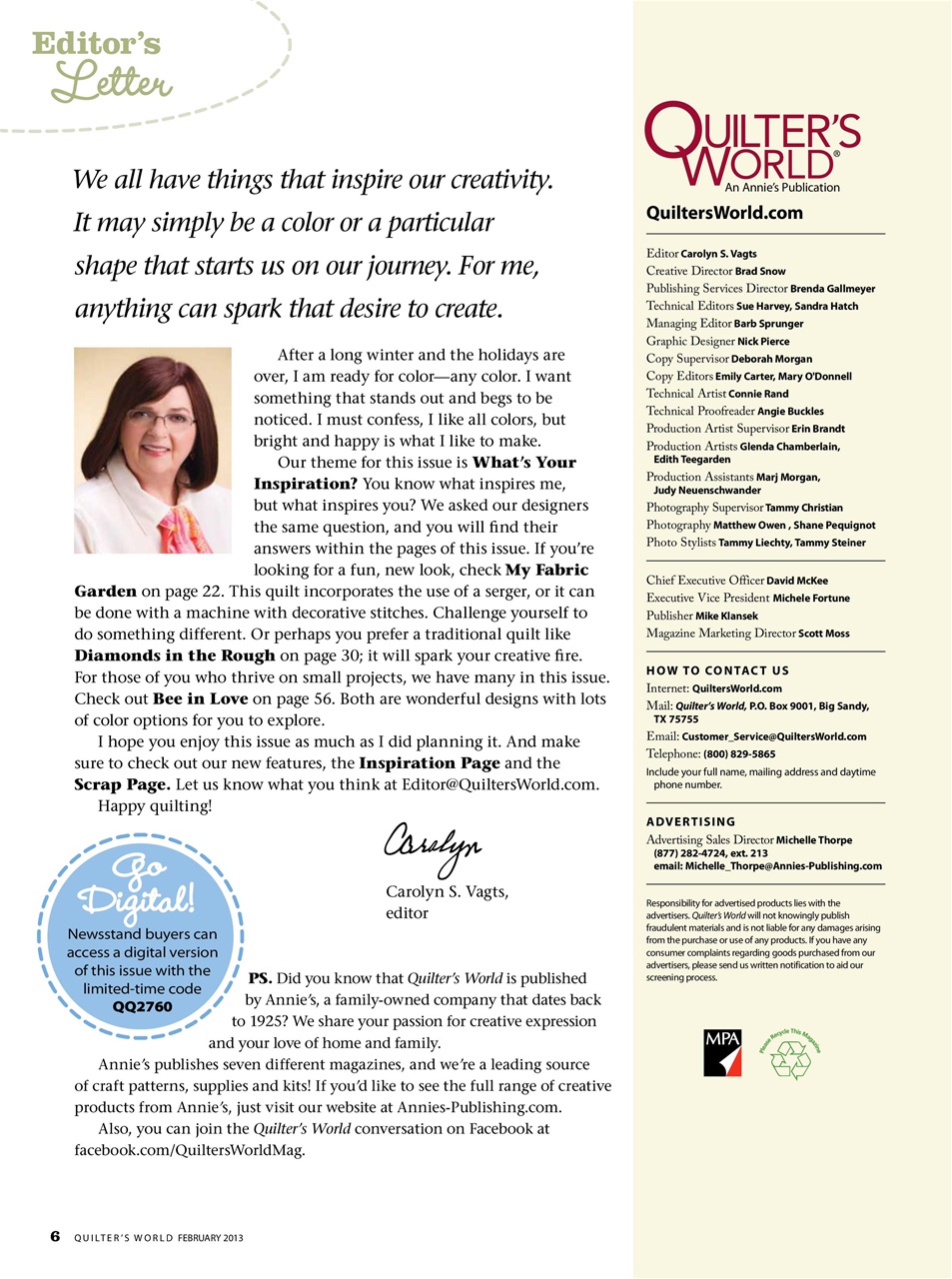 Quilter's World Preview Pages