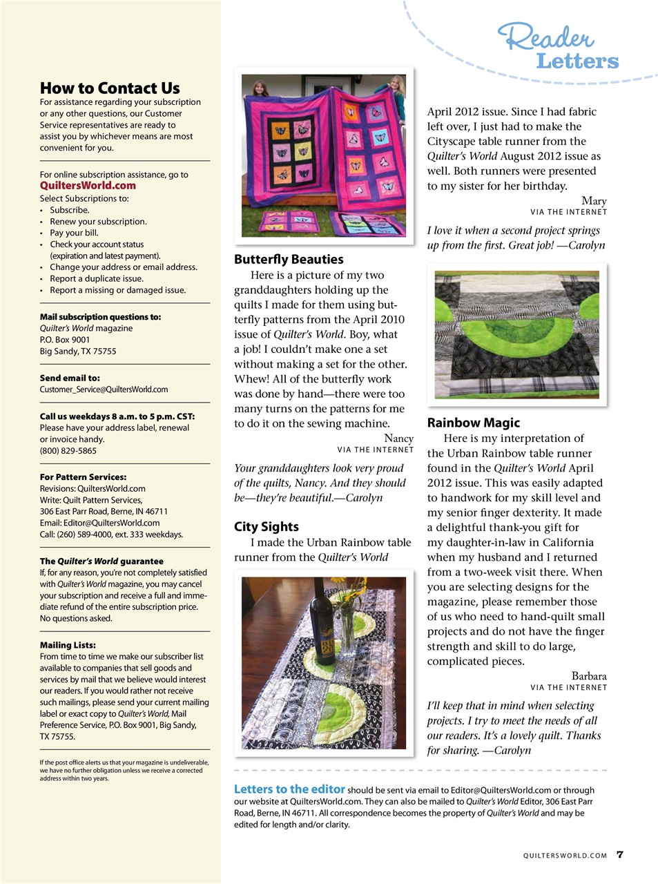 Quilter's World Preview Pages