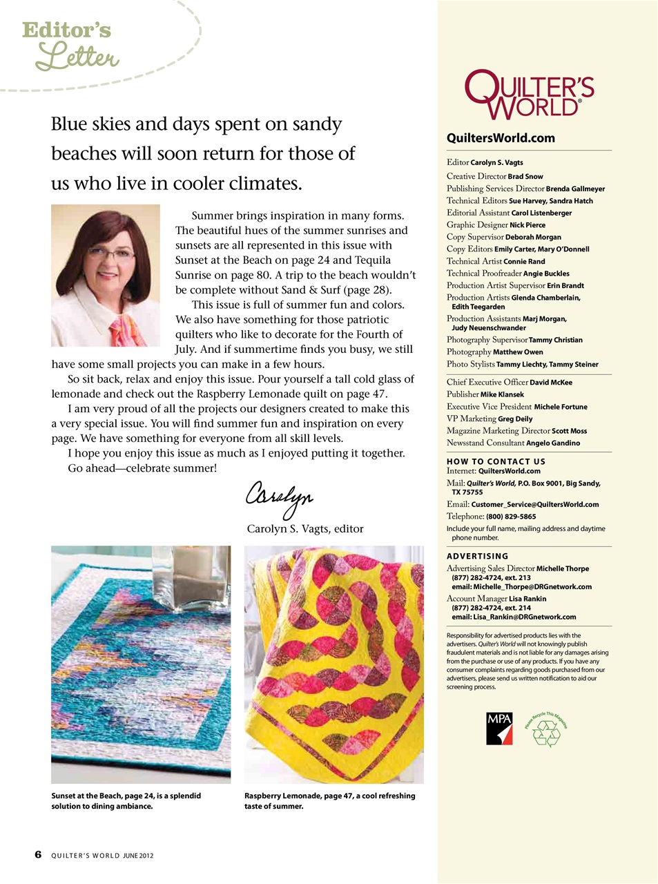 Quilter's World Preview Pages