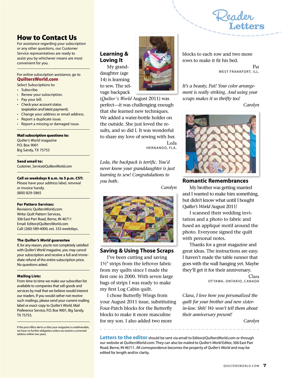 Quilter's World Preview Pages