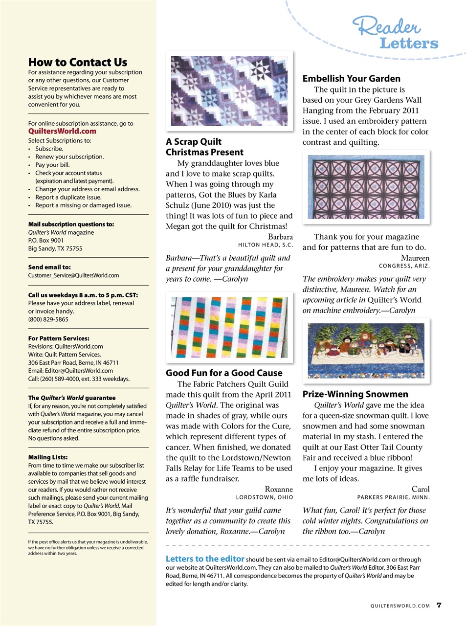 Quilter's World Preview Pages