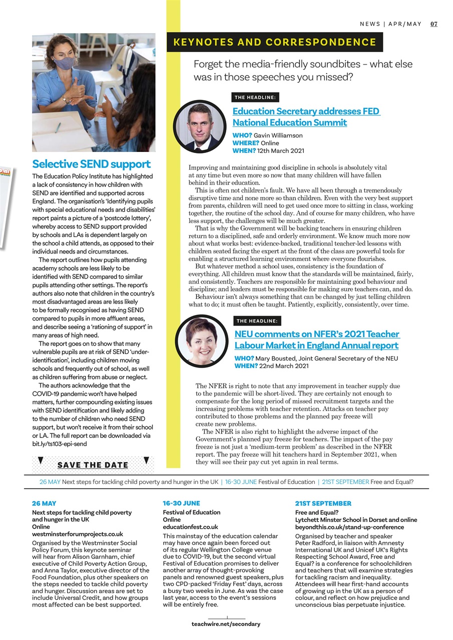 Teach Secondary Preview Pages