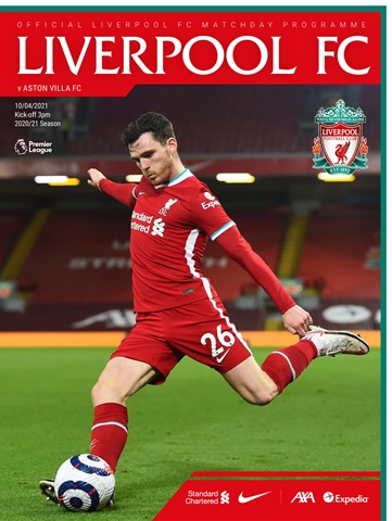 Liverpool FC Programmes issue vs Aston Villa 20/21
