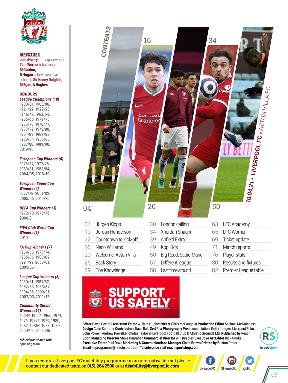 Liverpool FC Programmes Preview Pages