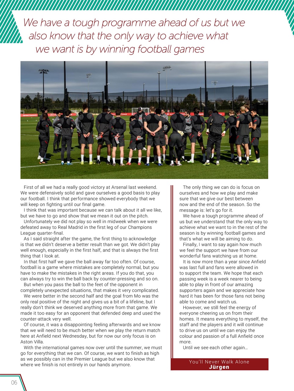 Liverpool FC Programmes Preview Pages