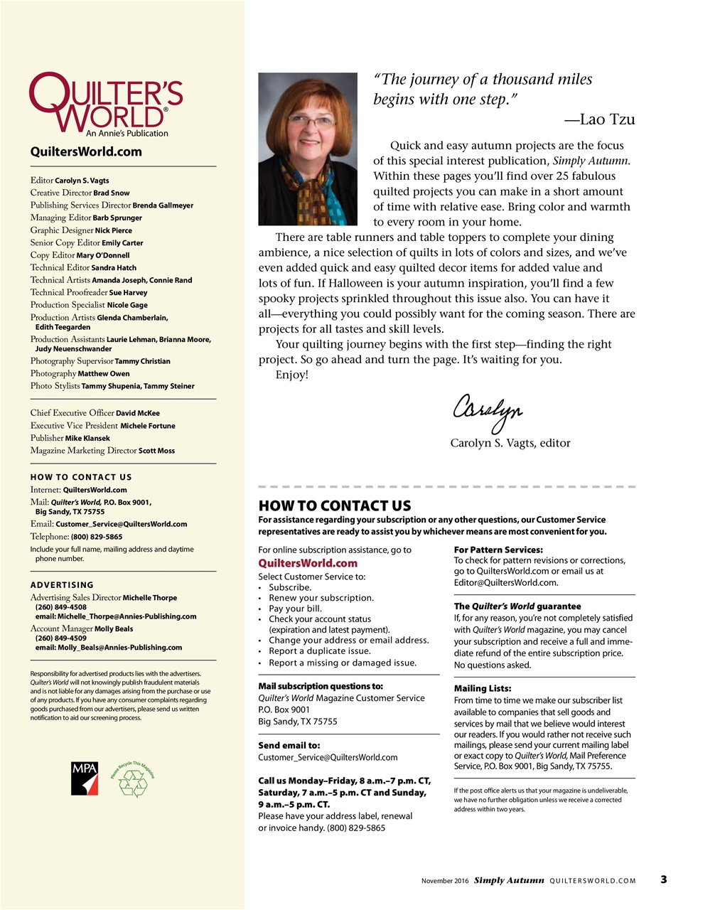 Quilter's World Preview Pages