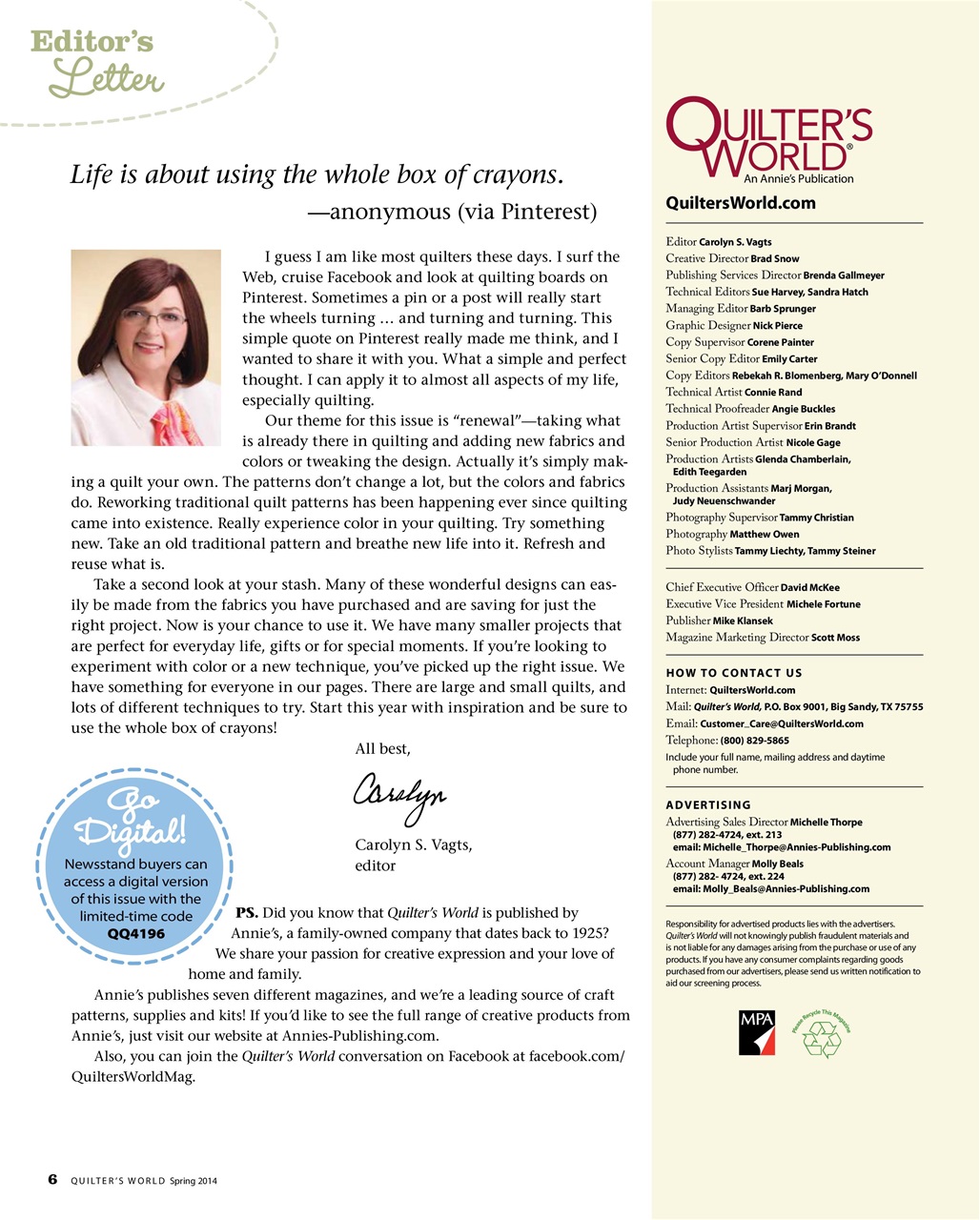 Quilter's World Preview Pages