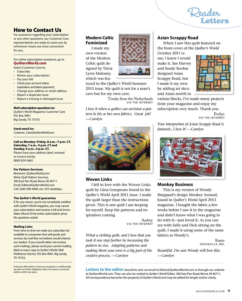Quilter's World Preview Pages